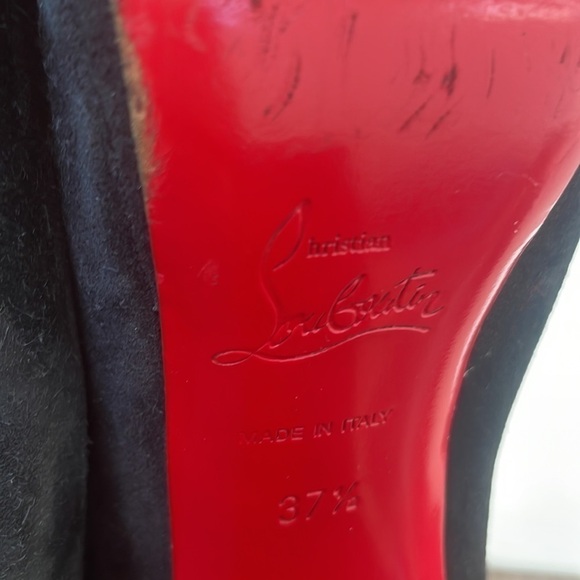 Christian Louboutin Black Suede leather Lady Trop tall boots 37.5 - Picture 5 of 7